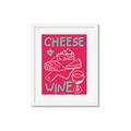 Picture of Cheese and Wine Typography Poster _GroupedProduct_Rectangle_Portrait_Framed_Matted_