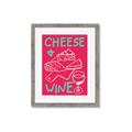 Picture of Cheese and Wine Typography Poster _GroupedProduct_Rectangle_Portrait_Framed_Matted_