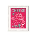 Picture of Cheese and Wine Typography Poster _GroupedProduct_Rectangle_Portrait_Framed_Matted_