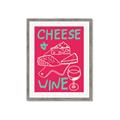 Picture of Cheese and Wine Typography Poster _GroupedProduct_Rectangle_Portrait_Framed_Matted_