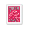 Picture of Cheese and Wine Typography Poster _GroupedProduct_Rectangle_Portrait_Framed_Matted_