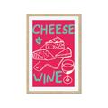 Picture of Cheese and Wine Typography Poster _GroupedProduct_Rectangle_Portrait_Framed_Matted_