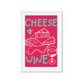 Picture of Cheese and Wine Typography Poster _GroupedProduct_Rectangle_Portrait_Framed_Matted_