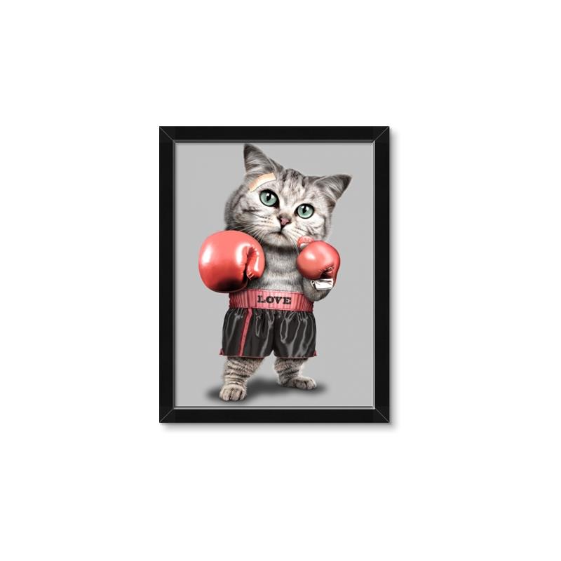 Picture of Boxing cat _GroupedProduct_Rectangle_Portrait_Framed_Matted_