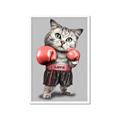 Picture of Boxing cat _GroupedProduct_Rectangle_Portrait_Framed_Matted_