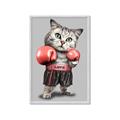 Picture of Boxing cat _GroupedProduct_Rectangle_Portrait_Framed_Matted_