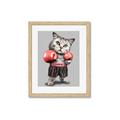 Picture of Boxing cat _GroupedProduct_Rectangle_Portrait_Framed_Matted_