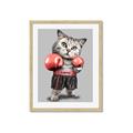 Picture of Boxing cat _GroupedProduct_Rectangle_Portrait_Framed_Matted_