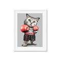 Picture of Boxing cat _GroupedProduct_Rectangle_Portrait_Framed_Matted_