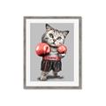 Picture of Boxing cat _GroupedProduct_Rectangle_Portrait_Framed_Matted_