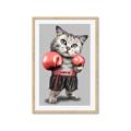 Picture of Boxing cat _GroupedProduct_Rectangle_Portrait_Framed_Matted_