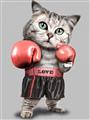 Picture of Boxing cat _GroupedProduct_Rectangle_Portrait_Unframed_Print_Only_
