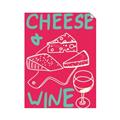 Picture of Cheese and Wine Typography Poster _GroupedProduct_Rectangle_Portrait_Unframed_Print_Only_