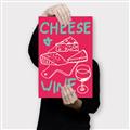 Picture of Cheese and Wine Typography Poster _GroupedProduct_Rectangle_Portrait_Canvas_