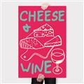 Picture of Cheese and Wine Typography Poster _GroupedProduct_Rectangle_Portrait_Canvas_