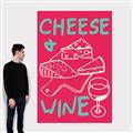 Picture of Cheese and Wine Typography Poster _GroupedProduct_Rectangle_Portrait_Canvas_