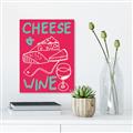 Picture of Cheese and Wine Typography Poster _GroupedProduct_Rectangle_Portrait_Canvas_