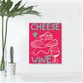 Picture of Cheese and Wine Typography Poster _GroupedProduct_Rectangle_Portrait_Canvas_