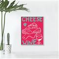Picture of Cheese and Wine Typography Poster _GroupedProduct_Rectangle_Portrait_Canvas_Framed_