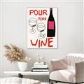Picture of  Pour More Wine Typography Poster _GroupedProduct_Rectangle_Portrait_Canvas_Framed_