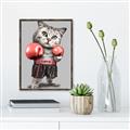 Picture of Boxing cat _GroupedProduct_Rectangle_Portrait_Canvas_Framed_