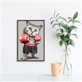 Picture of Boxing cat _GroupedProduct_Rectangle_Portrait_Canvas_Framed_