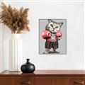 Picture of Boxing cat _GroupedProduct_Rectangle_Portrait_Canvas_Framed_