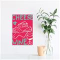 Picture of Cheese and Wine Typography Poster _GroupedProduct_Rectangle_Portrait_Unframed_Print_Only_