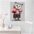 Picture of Boxing cat _GroupedProduct_Rectangle_Portrait_Unframed_Print_Only_