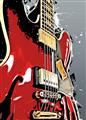 Picture of Retro Red guitar Poster _GroupedProduct_Rectangle_Portrait_Unframed_Print_Only_