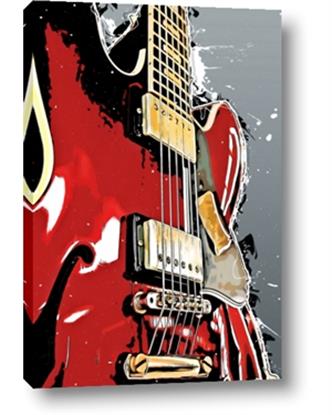 Picture of Retro Red guitar Poster