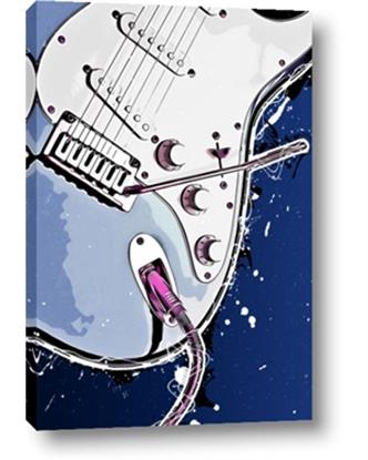 Picture of Retro Blue guitar Poster