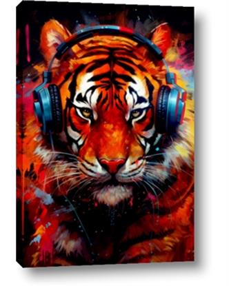 Picture of Tiger With Headphones animal