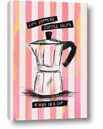 Picture of Mocca Coffee on Stripes - Hug in a Cup