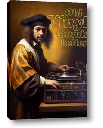 Picture of Old Vinyl Sounds Better Typography Poster