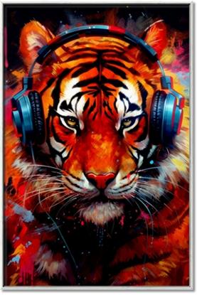 Picture of Tiger With Headphones animal
