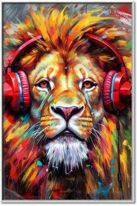 Picture of Lion With Headphones animal