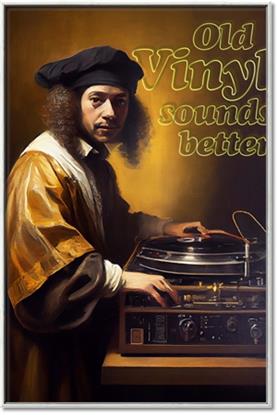 Picture of Old Vinyl Sounds Better Typography Poster