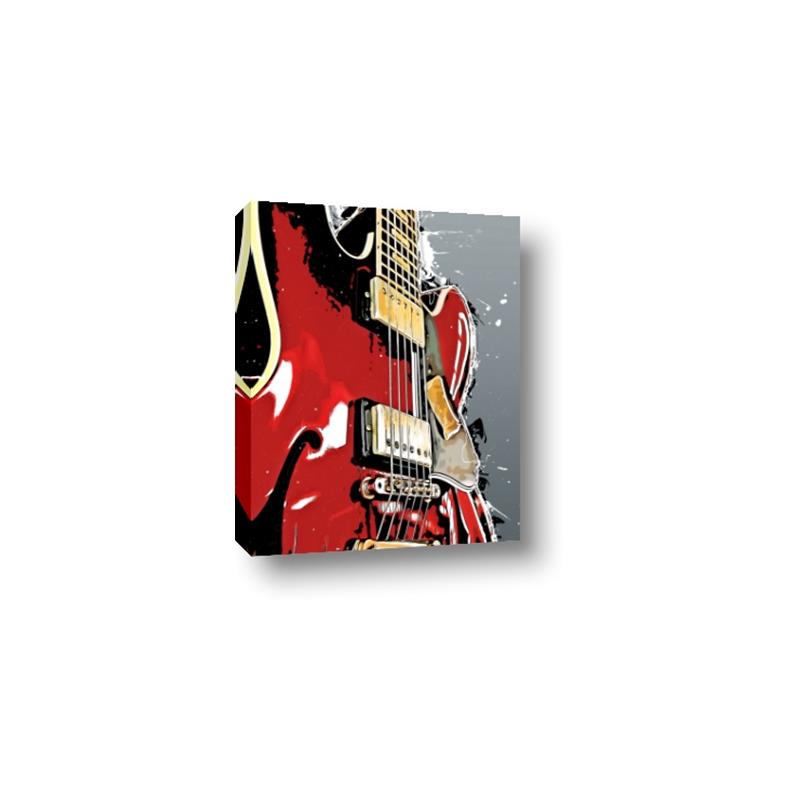 Picture of Retro Red guitar Poster _GroupedProduct_Rectangle_Portrait_Canvas_