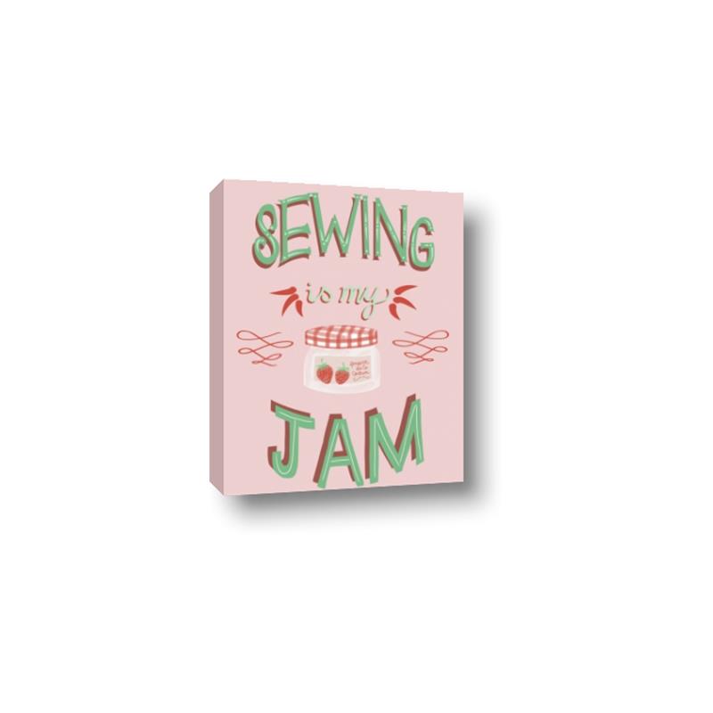 Picture of Sewing is my Jam Typography Poster _GroupedProduct_Rectangle_Portrait_Canvas_