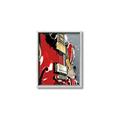 Picture of Retro Red guitar Poster _GroupedProduct_Rectangle_Portrait_Canvas_Framed_