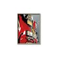 Picture of Retro Red guitar Poster _GroupedProduct_Rectangle_Portrait_Canvas_Framed_