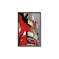 Picture of Retro Red guitar Poster _GroupedProduct_Rectangle_Portrait_Canvas_Framed_