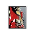 Picture of Retro Red guitar Poster _GroupedProduct_Rectangle_Portrait_Canvas_Framed_
