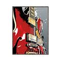 Picture of Retro Red guitar Poster _GroupedProduct_Rectangle_Portrait_Canvas_Framed_