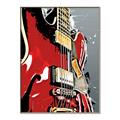 Picture of Retro Red guitar Poster _GroupedProduct_Rectangle_Portrait_Canvas_Framed_