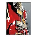 Picture of Retro Red guitar Poster _GroupedProduct_Rectangle_Portrait_Canvas_Framed_