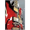 Picture of Retro Red guitar Poster _GroupedProduct_Rectangle_Portrait_Canvas_Framed_