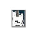 Picture of Retro White guitar Poster _GroupedProduct_Rectangle_Portrait_Canvas_Framed_