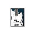 Picture of Retro White guitar Poster _GroupedProduct_Rectangle_Portrait_Canvas_Framed_